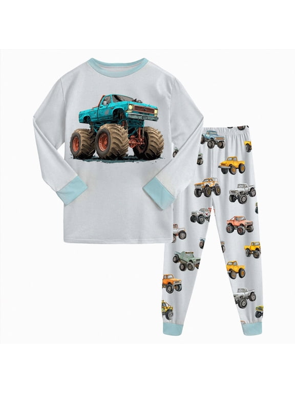 Child Boys Pajamas Baby Clothes 2T-5T Fall Winter Long Sleeve Shirt Elastic Pants 2Pcs Cute Set Little Kids Suits Toddler Sleepers for Boy Sizes 2-3 Years,Light Gray
