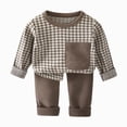 thumbnail image 1 of CAUYDY Child Boys Pjs Baby Clothes 24M 2T 3T 4T 5T Fall Winter Long Sleeve T-Shirt Elastic Pants 2 Piece Set Toddler Sleepers Little Kid Outfits for Boy Sizes 3-4 Years,Coffee, 1 of 5