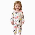thumbnail image 1 of CAUYDY Child Girls Pajamas Baby Clothes 2T-5T Fall Winter Long Sleeve Shirt Elastic Pants 2Pcs Cute Set Little Kids Suits Toddler Sleepers for Girl Sizes 3-4 Years,Light Pink, 1 of 7