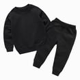 thumbnail image 1 of CAUYDY Children Birthday Outfits for Boy Long Sleeve Top Sweatpants 2Pcs Cute Matching Sets 5Y 6Y 7Y 8Y 9Y 10Y Kids Fall Winter Autumn Clothes Black for Sizes 7-8 Years, 1 of 6