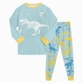 thumbnail image 1 of CAUYDY Children Boy Pajamas Clothing for Kid 5T 6T 7T 8T 9T 10T Long Sleeve Shirt and Elastic Pants 2PCS Cute Set Boys Fall Winter Outfits Sizes 6-7 Years,Light Blue, 1 of 5