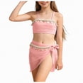 thumbnail image 1 of CAUYDY Children Girls Teen Girls Summer Swimsuit 2 Piece Bathing Suits Cute Bikini Tankini Sets with Cover Ups Beach Skirt for Kid 7T 8T 9T 10T 11T 12T 13T (Sizes 12-13 Years,H03-Pink), 1 of 9