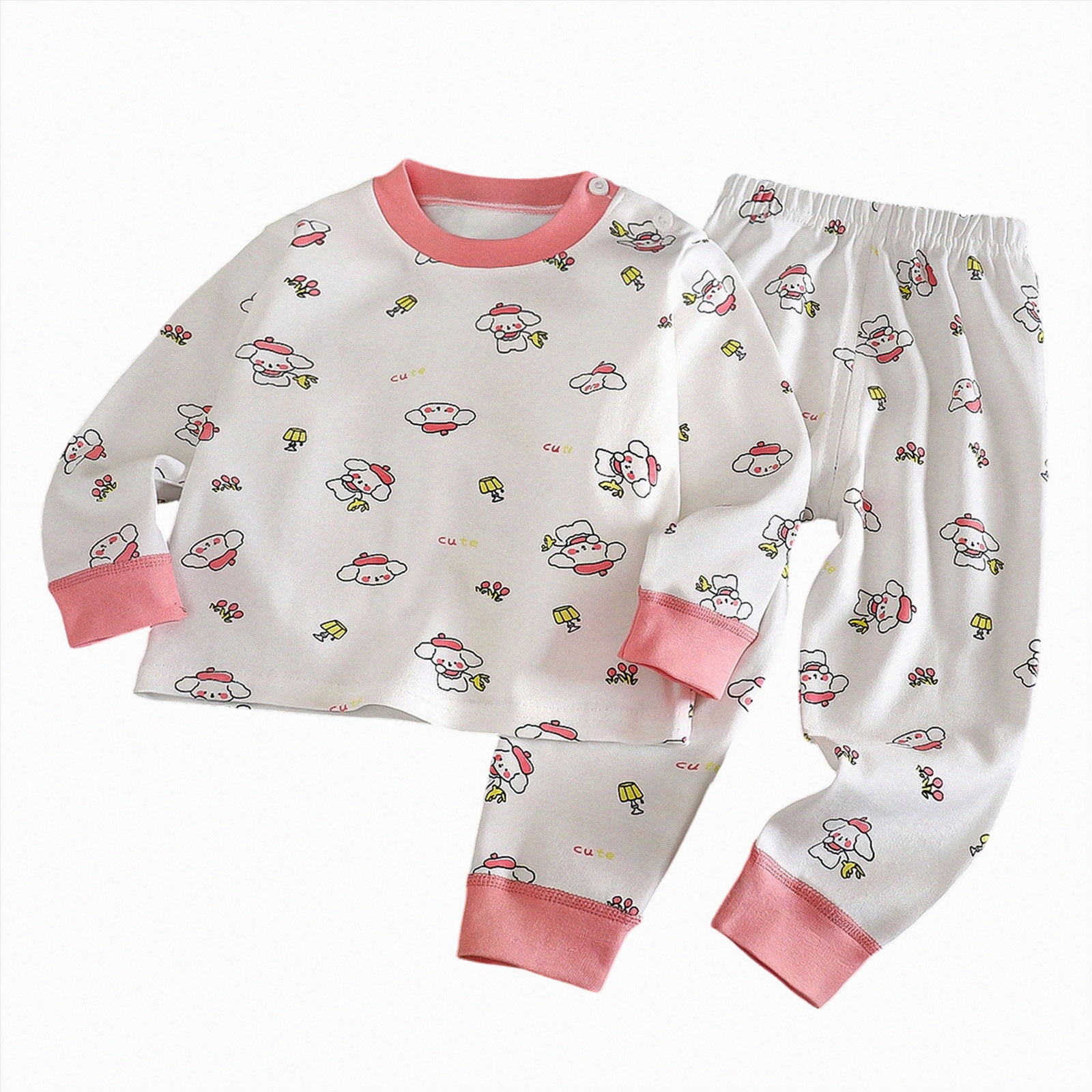 CAUYDY Children Spring Autumn Cartoon Cartoon Pajama, Contrast Cuff ...