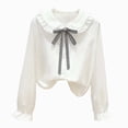 thumbnail image 1 of CAUYDY Collared Shirts for Girls Kids Long Sleeve Button Down Fly Sleeve Blouse, School Uniform Top for Fall Winter Daily Wear OTHER Sizes 9-10 Years, 1 of 6