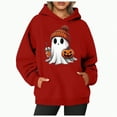 thumbnail image 1 of CAUYDY Cute Ghost Graphic Hoodies for Women Halloween Funny Spooky Hooded Sweatshirt Vintage Pullover Casual Tops( Red,L), 1 of 6