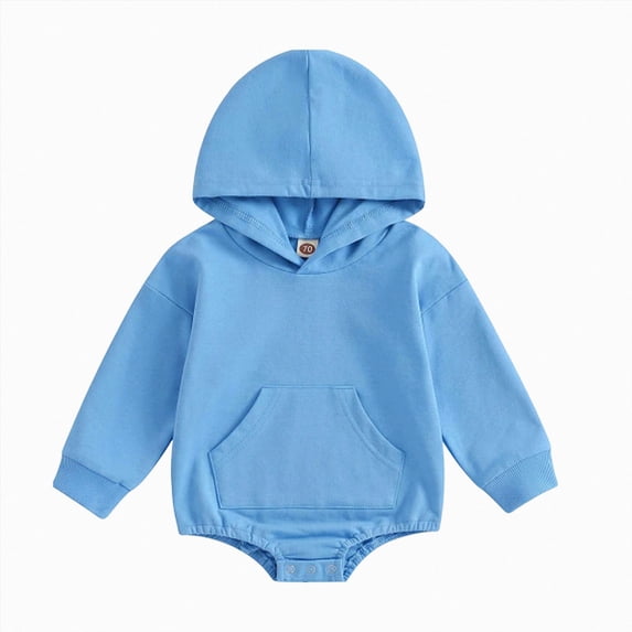CAUYDY Gift for Newborn Baby Boy Bodysuit 0-3M 6-9M 12-18M Preemie Clothes Long Sleeve Sleepers Infant Boys Romper Fall Winter Toddler Pajamas Light Blue for Sizes 0-3 Months