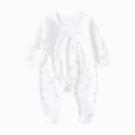 CAUYDY Girl Bodysuit for Newborn Baby Long Sleeve Romper for Boy Infant Sleepers 0 3 6 9 12 18 24 Months Fall Winter Preemie Pajamas Sizes 0-1 Months,Purple