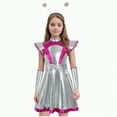 thumbnail image 1 of CAUYDY Girls Alien Halloween Space Man Dress Up Metallic Dress with Arm Sleeves Alien Hair Hoop Set(Z03-Purple,7-8 Y), 1 of 6