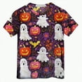 thumbnail image 1 of CAUYDY Girls Halloween T-Shirt Ghost Shirts Spooky Season Kids Graphic Tee Short Sleeve Tops(A01-Pink,10-11 Y), 1 of 4