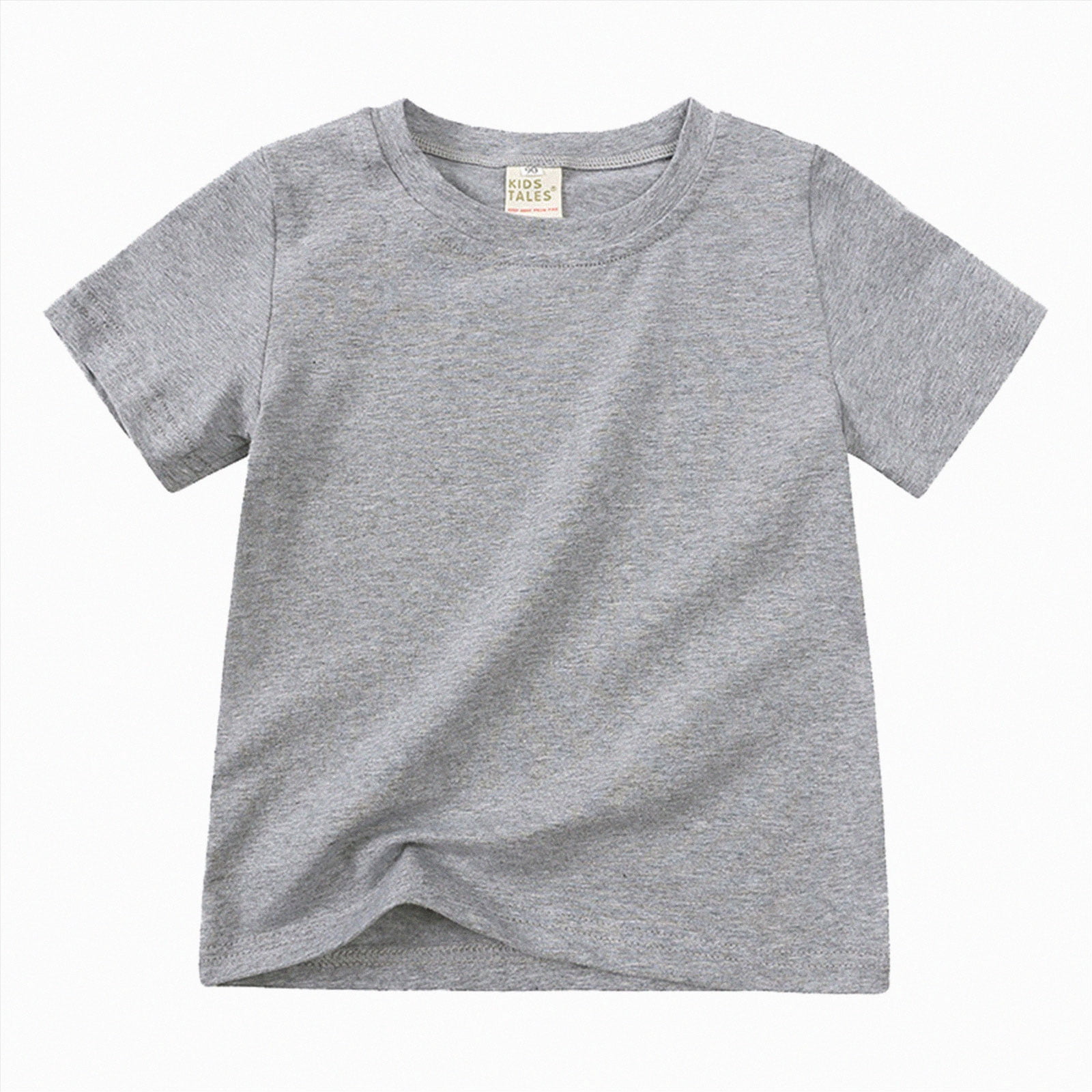 CAUYDY Girls’ Short Sleeve T-Shirts, Solid Color Soft Cotton Tees for ...
