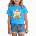 thumbnail image 1 of CAUYDY Halloween Children's Tops Kids Girl Halloween Shirt Ghost T-Shirt Top Fall Halloween Outfit Sky Blue Sizes 7-8 Years, 1 of 4