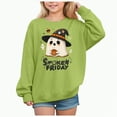 thumbnail image 1 of CAUYDY Halloween Hoodie Girls Fleece Skeleton Print Long Sleeve Pullover Tops with Pockets Fall Trendy Sweatshirts(Green,3Y), 1 of 5