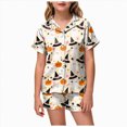 thumbnail image 1 of CAUYDY Halloween Pajamas Kids Girls Pajamas 2-Piece Pjs Set Kids Short Sleeved and Shorts Jammies Casual Wear Girls' Sleepwear Lounge Clothes White Sizes 12-13 Years, 1 of 7