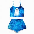 thumbnail image 1 of CAUYDY Halloween Pajamas Women Set 2 Piece Sexy Sleepwears Tank Tops and Shorts Sets Pjs Loungewear Pajamas(A02-Blue,L), 1 of 8