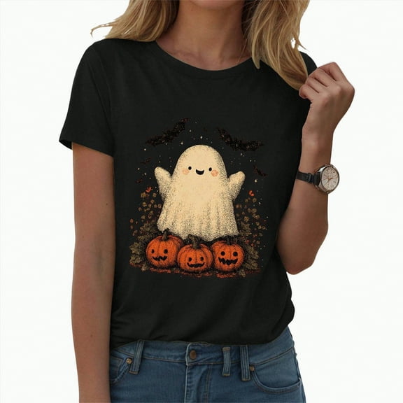 CAUYDY Halloween Shirt for Women Hocus Pocus Tshirts Funny Graphic Tee Tops Teacher Outfit(Black,S)