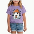 thumbnail image 1 of CAUYDY Halloween Shirts for Toddler Baby Girls Boys Pumpkin T-Shirts Ghost Tees Short Sleeve Tops Spooky Season Graphic Clothes Tee Tops(Purple,11-12 Y), 1 of 5