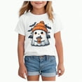thumbnail image 1 of CAUYDY Halloween Shirts for Toddler Baby Girls Boys Pumpkin T-Shirts Ghost Tees Short Sleeve Tops Spooky Season Graphic Clothes Tee Tops(White,9-10 Y), 1 of 5