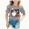 thumbnail image 1 of CAUYDY Halloween Shirts for Boy Girl Pumpkin Print T-Shirt Kids Short Sleeve Spooky Season Outfit Holiday Tee Tops(A02-Grey,4-5 Y), 1 of 5
