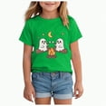 thumbnail image 1 of CAUYDY Halloween Shirts for Kids Toddler Pumpkin Ghost Skeleton Cotton Tshirt Clothes(Green,7-8 Y), 1 of 5