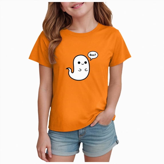CAUYDY Halloween Shirts for Toddler Kid Girls Boys Graphic T-Shirts Short Sleeve Tops Spooky Season Clothes,13-14 Y