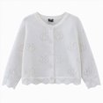 thumbnail image 1 of CAUYDY Infant Baby Girl Cardigan Button Down Knit Fall Sweatshirt Toddler Lightweight Sweater Cardigan for Baby Girl(L101-White,9-12 M), 1 of 4