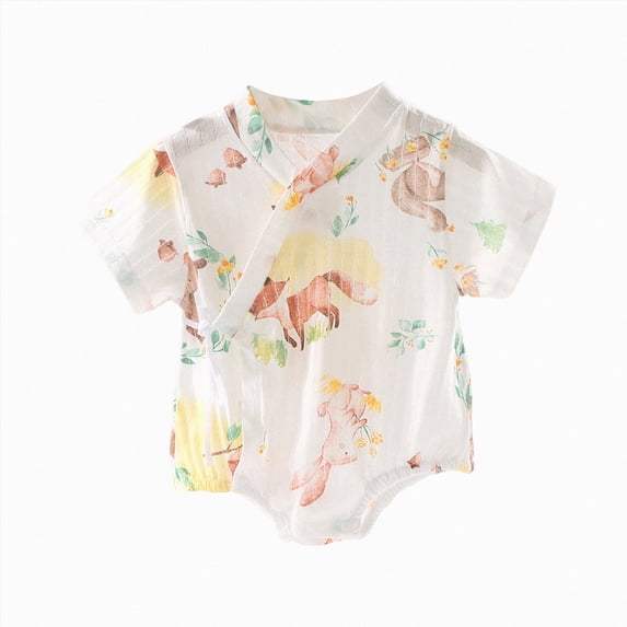 CAUYDY Infant Boy Romper Preemie Short Sleeve Sleepers for Girl Newborn Comfy Pajamas Spring Summer Baby Clothes 0-3M 6-9M 12-18M Sizes 12-18 Months,Yellow