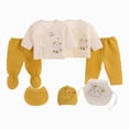thumbnail image 1 of CAUYDY Infant Boys Outfits Preemie Girls Clothes Unisex Newborn Sleepers Long Sleeved Shirt Hat Pants Bib Bellyband 7Pcs Comfy Set Fall Winter Sizes 0-3 Months,Yellow, 1 of 5