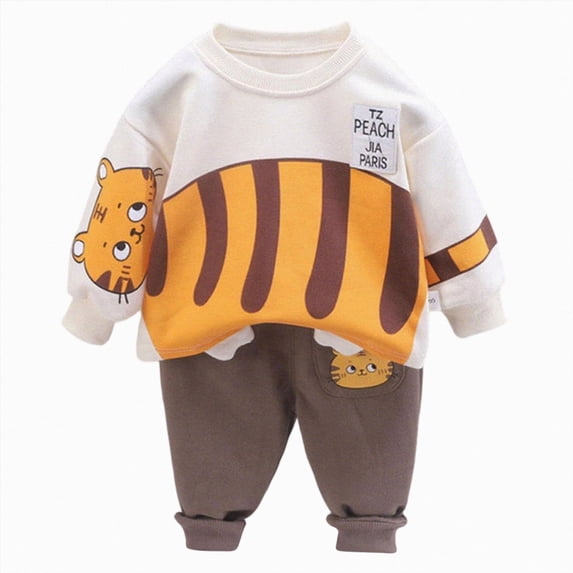 CAUYDY Infant Fall Winter Outfits Set Child Long Sleeved Pullover Joggers Pants Two Piece Toddler Cute Clothing 3 6 9 12 18 24 Months 3T 4T 5T Yellow for Sizes 18-24 Months