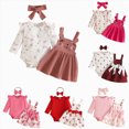 thumbnail image 1 of CAUYDY Infant Girl Clothes Cute Baby Ruffle Long Sleeved Bodsuit 3Pcs Layette Set 0 3 6 9 12 18 Months Newborn Girl Outfits Fall Winter Pink Sizes 12-18 Months, 1 of 9