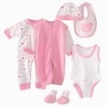 thumbnail image 1 of CAUYDY Infant Girls Coming Home Outfits Baby Boys Layette Set 8PCS Fall Winter Spring Summer Comfy Pajamas Preemie Clothing for Newborn Sizes One Size,Pink, 1 of 4