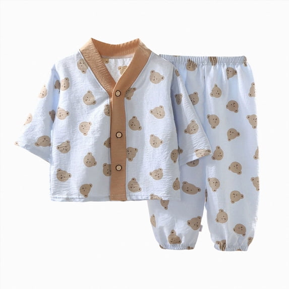 CAUYDY Kid Girl Pajamas Outfits for Children 5-7T 8-10Y Long Sleeved Shirt and Pants 2 Piece Soft Set Girls Fall Winter Clothes Sizes 7-8 Years,Brown
