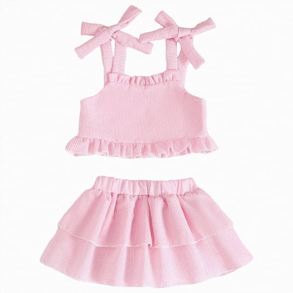 CAUYDY Kid Girl Summer Clothes Baby Girls Flower Print Tank Tops Shorts Outfit 12 18 24 Months Toddler Girl Clothes 2T 3T 4T 5T 6T Kids Pjs Set (Sizes 3-4 Years,D01-Pink)
