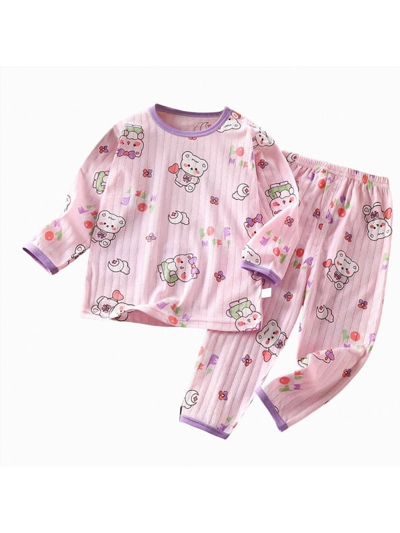 Kids Boy Pajamas Sleepers for Child Long Sleeve Shirt and Pants 2Pcs Comfy Outfits Set Boys Fall Winter Clothes 5T 6T 7T 8T 9T 10T Sizes 7-8 Years,Light Pink