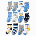 thumbnail image 1 of CAUYDY Kids Boys Floor Socks 12PC Set Children's Grip Crew Socks Mid Cut Fall Winter Spring Gift for Child Sizes 5-7 Years, 1 of 4