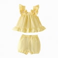 thumbnail image 1 of CAUYDY Kids Girl Clothes Toddler Girls Summer Outfit Heart Tank Top + Pink Shorts 2 Piece Clothing for Girl 1 2 3 4 5 6 7 T Baby Girls Summer Set (Sizes 18-24 Months,H03-Yellow), 1 of 7