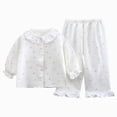 thumbnail image 1 of CAUYDY Kids Girl Pajamas Sleepers for Child Long Sleeve Shirt and Pants 2Pcs Comfy Outfits Set Girls Fall Winter Clothes 5T 6T 7T 8T 9T 10T Sizes 7-8 Years,White, 1 of 7