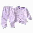 thumbnail image 1 of CAUYDY Kids Girl Sleepwear Pajamas for Child 5-7T 8-10Y Long Sleeved Top Elastic Pants 2 Piece Cute Set Girls Fall Winter Clothes Sizes 8-10 Years,Purple, 1 of 7