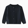 thumbnail image 1 of CAUYDY Kids Girls' Fall Long Sleeve Knit Sweater Solid Button Up Back to School Cardigan Outerwear Navy Sizes 18-24 Months, 1 of 4