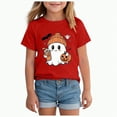 thumbnail image 1 of CAUYDY Kids Halloween Shirt Boys Girls Pumpkin Ghost Monster Truck Graphic Tees Toddler Halloween Short Sleeve Tops(Red,1-2 Y), 1 of 5