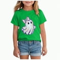 thumbnail image 1 of CAUYDY Kids Halloween Shirt Boys Girls Pumpkin Graphic T Shirt Spooky Season T-Shirt Halloween Ghost Short Sleeve Tops(Green,2-3 Y), 1 of 5