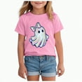 thumbnail image 1 of CAUYDY Kids Halloween Shirt Boys Girls Pumpkin Graphic T Shirt Spooky Season T-Shirt Halloween Ghost Short Sleeve Tops(Pink,1-2 Y), 1 of 5