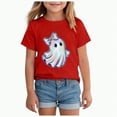 thumbnail image 1 of CAUYDY Kids Halloween Shirt Boys Girls Pumpkin Graphic T Shirt Spooky Season T-Shirt Halloween Ghost Short Sleeve Tops(Red,1-2 Y), 1 of 5
