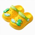 thumbnail image 1 of CAUYDY Kids Lightweight EVA Clog Sandals, 3D Dino Decor Closed Toe Convertible Back Strap Summer Slippers(L101-Yellow,8), 1 of 5