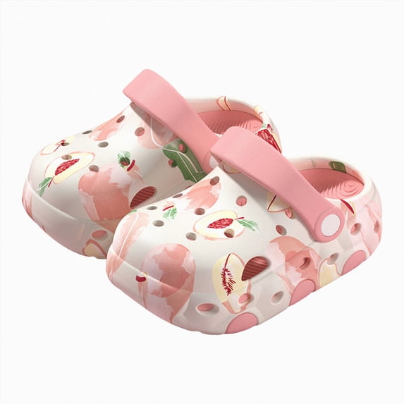 CAUYDY Kids Toddler Clogs Boys Girls Dinosaur Slip on Slides Sandals Summer Beach Pool Outdoor Water Shoes Shower Slippers Garden Clogs(L101-Light Pink,13.5)