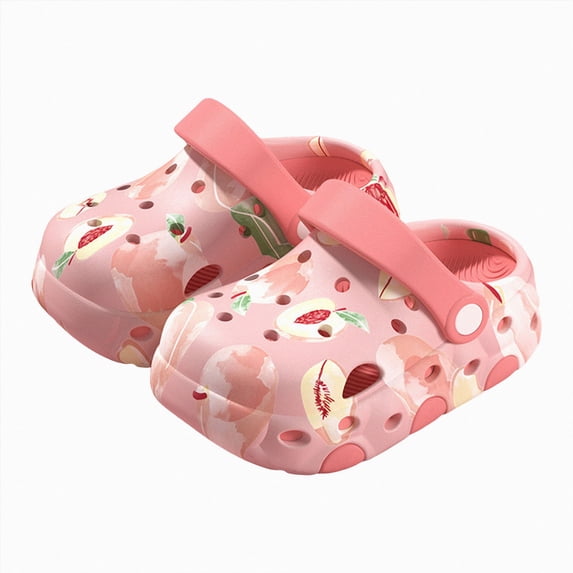 CAUYDY Kids Toddler Clogs Boys Girls Dinosaur Slip on Slides Sandals Summer Beach Pool Outdoor Water Shoes Shower Slippers Garden Clogs(L101-Pink,12.5)