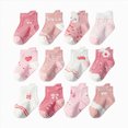 thumbnail image 1 of CAUYDY Little Baby Girls 12PC Socks Set 0 3 6 9 12 Months Newborn Cute Cartoon Print Ankle Socks Non-Slip Fall Winter Sizes 0-1 Years, 1 of 4