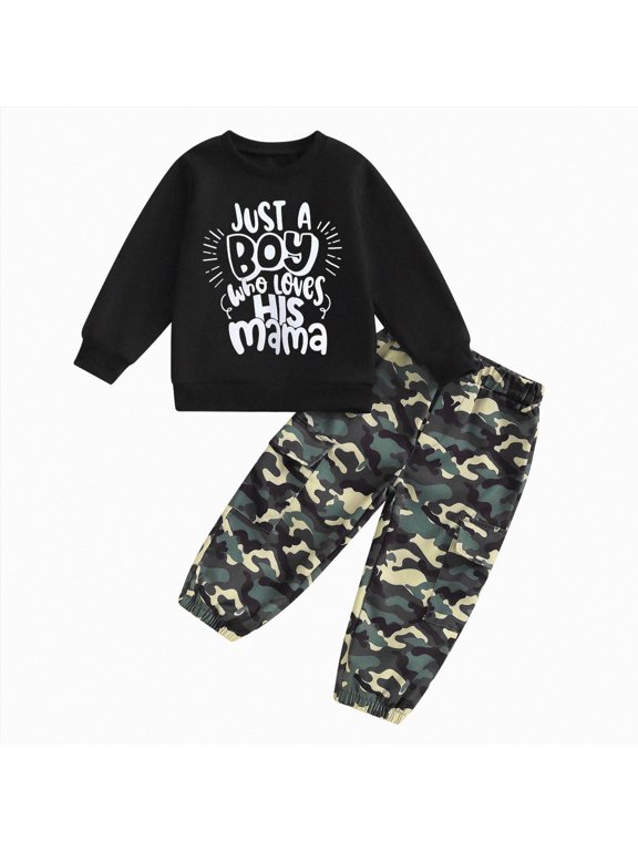 Little Kids Fall Winter Outfits Set Baby Long Sleeve Pullover Elastic Sweatpants Two Piece Toddler Cute Clothes 3 6 9 12 18 24 Months 3T 4T 5T Dark Gray for Sizes 18-24 Months