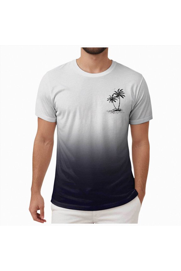 Men's Short Sleeve Graphic Tees Summer Crewneck Top Shirt Beach Vacation T-Shirts(L101-White,XXXL)
