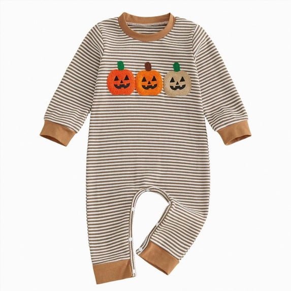 CAUYDY Newborn Boy Going Home Outfit Baby Sleepers 3 6 9 Months 1T 2T Preemie Clothing Long Sleeved Romper Infant Boys Pajamas Fall Winter Bodysuit Brown for Sizes 3-6 Months