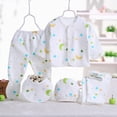 thumbnail image 1 of CAUYDY Newborn Boys Outfits Baby Clothing for Girls Infant Sleepers Long Sleeve Top Hat Two Pants Bib 5PCS Cute Set for Unisex Preemie Fall Winter Spring Sizes One Size,G, 1 of 2